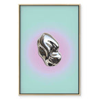 Metallic Abstract Sculpture Mint and Purple Canvas Print