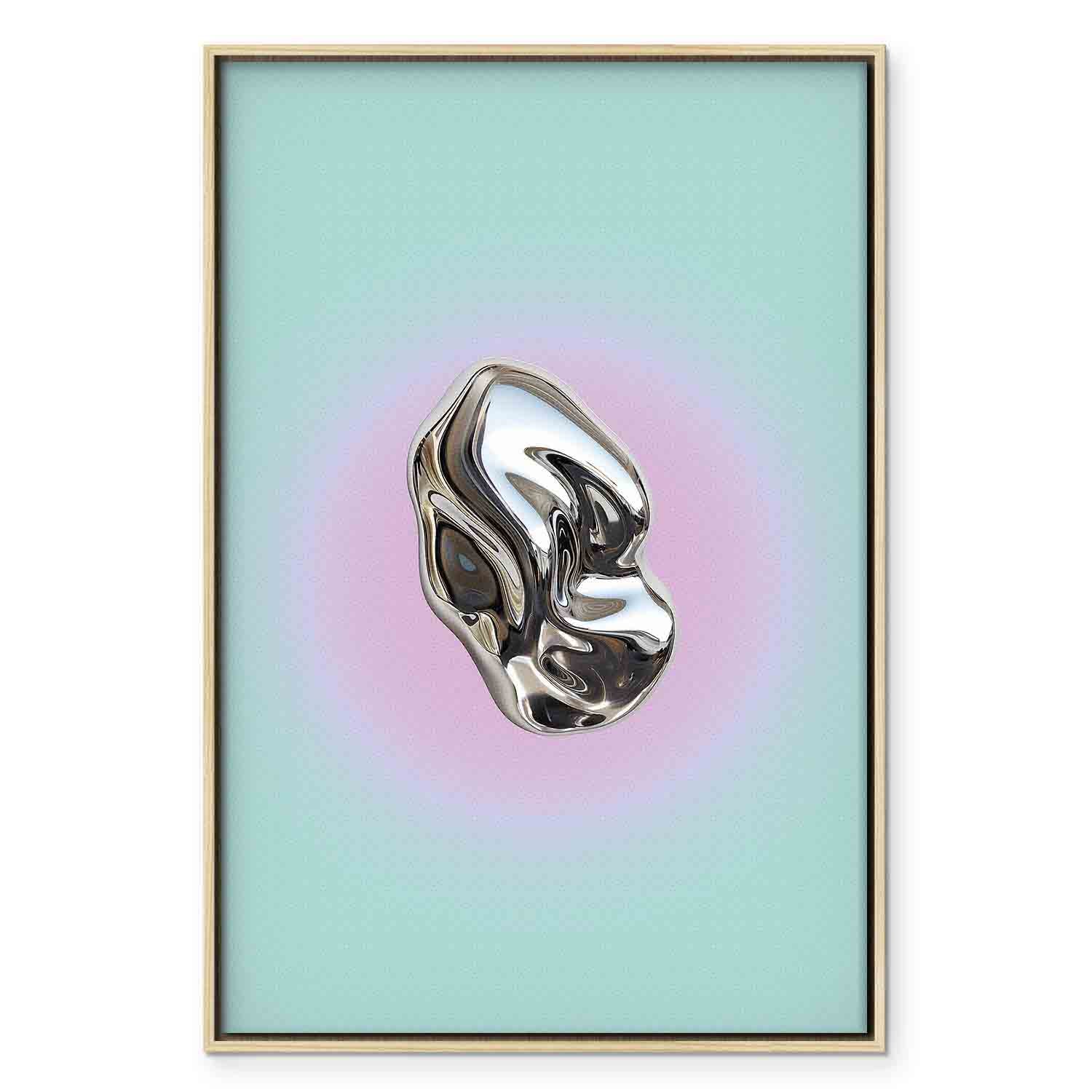 Metallic Abstract Sculpture Mint and Purple Canvas Print