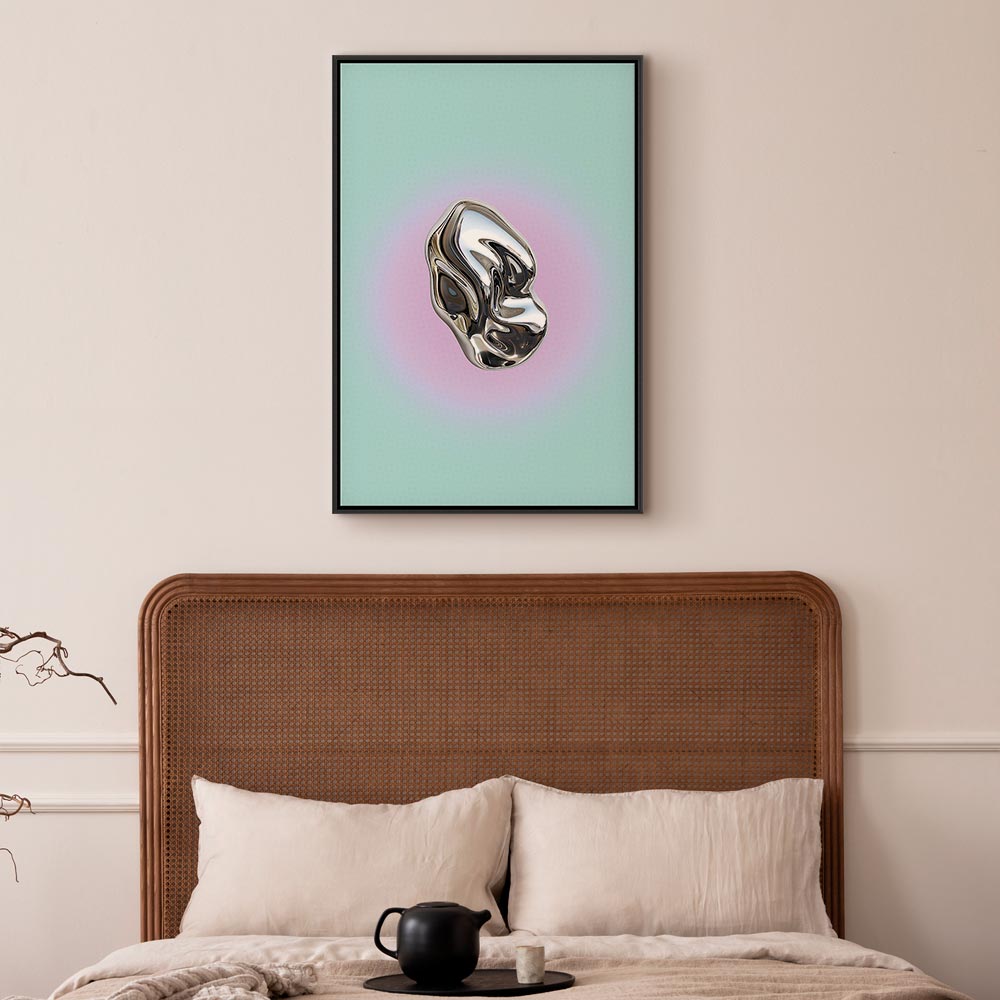 Canvas Print of Abstract Sculpture with Purple Halo