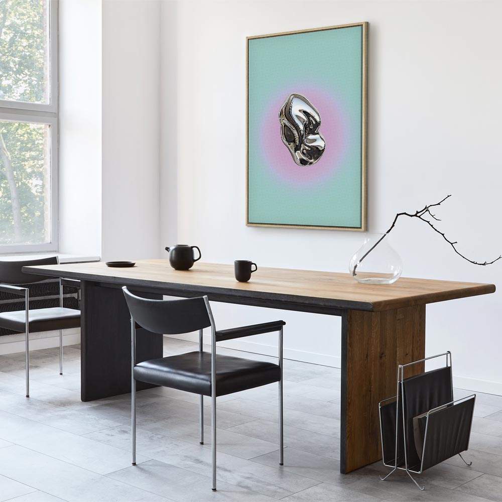 Canvas Print of Abstract Sculpture with Purple Halo