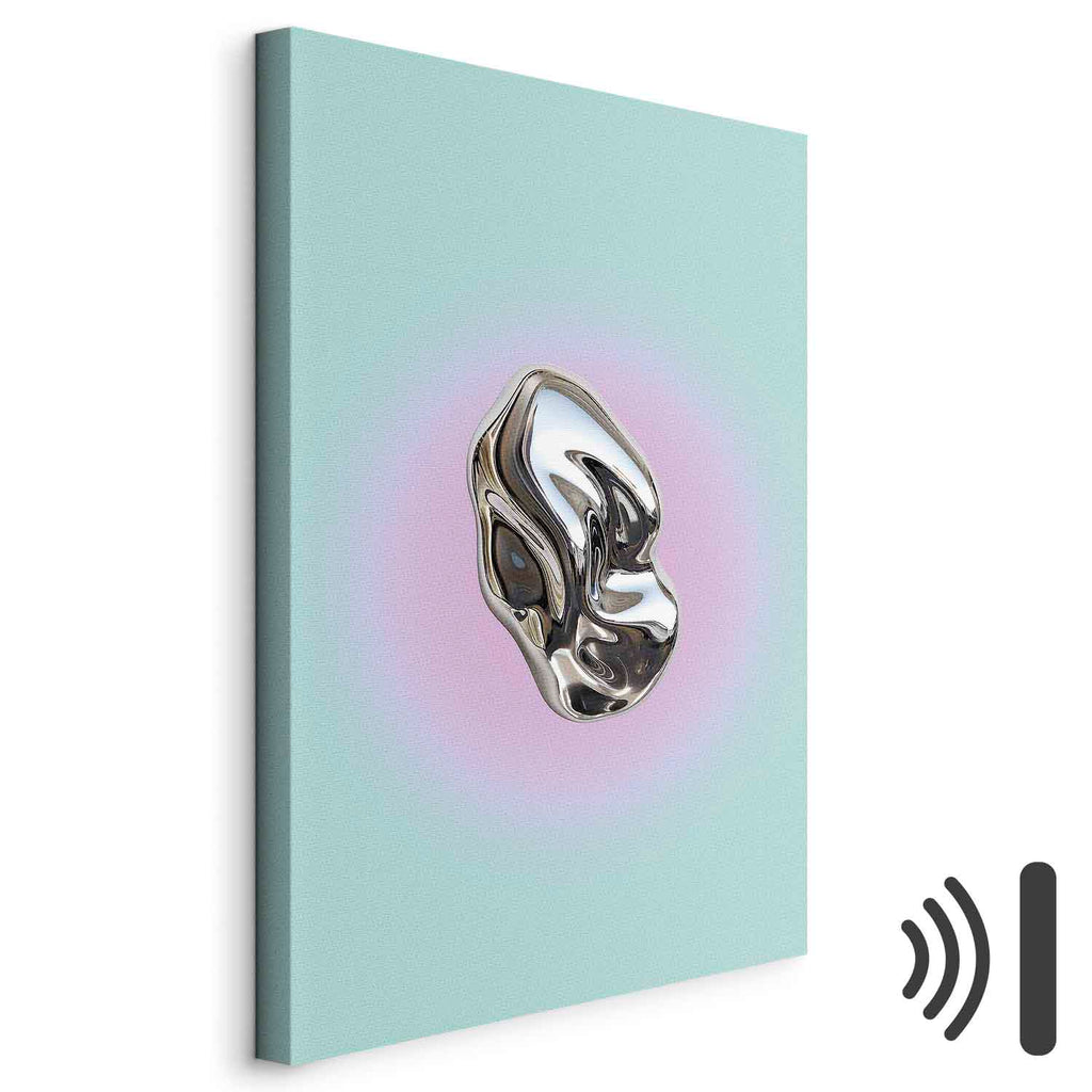 Metallic Abstract Sculpture Mint and Purple Canvas Print