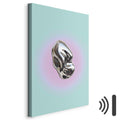Metallic Abstract Sculpture Mint and Purple Canvas Print