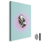 Metallic Abstract Sculpture Mint and Purple Canvas Print