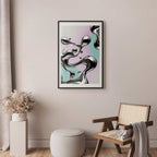 Metallic Fluid Abstract Silver Poster
