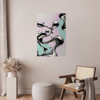 Metallic Fluid Abstract Silver Poster