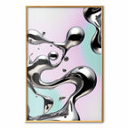Metallic Fluid Abstract Silver Poster