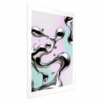 Metallic Fluid Abstract Silver Poster