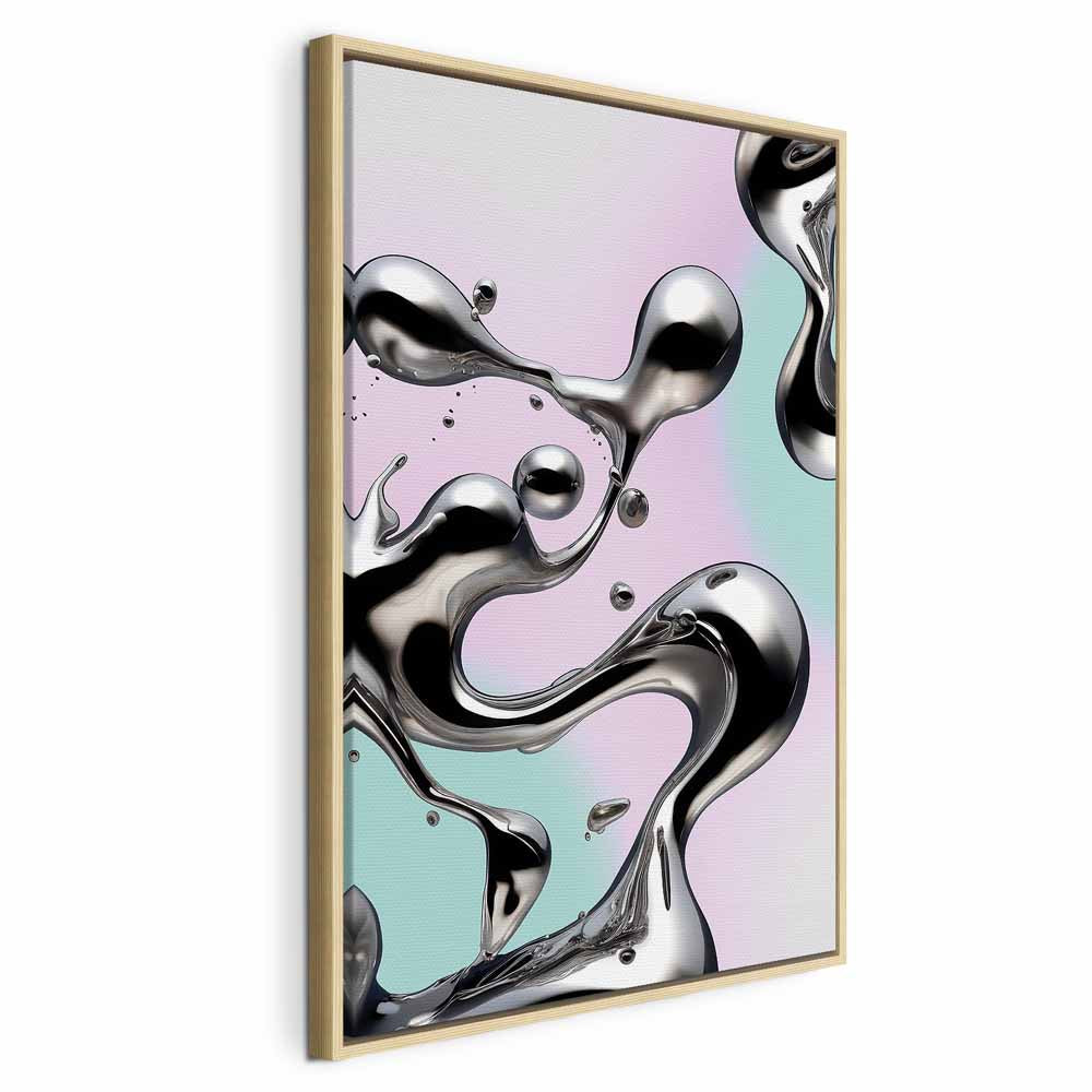 Abstract Canvas Print with Silver Forms