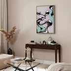 Abstract Canvas Print with Silver Forms
