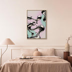 Abstract Canvas Print with Silver Forms