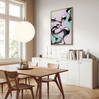 Abstract Canvas Print with Silver Forms