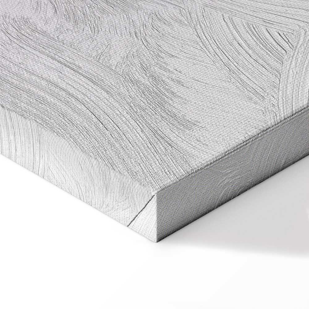 Metallic Abstract Silver Forms Mint-Purple Canvas Print