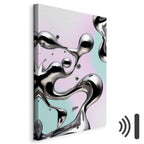 Metallic Abstract Silver Forms Mint-Purple Canvas Print