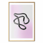 Silver Metallic Fluid Figure Gradient Poster