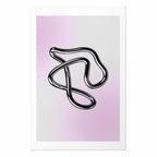Silver Metallic Fluid Figure Gradient Poster