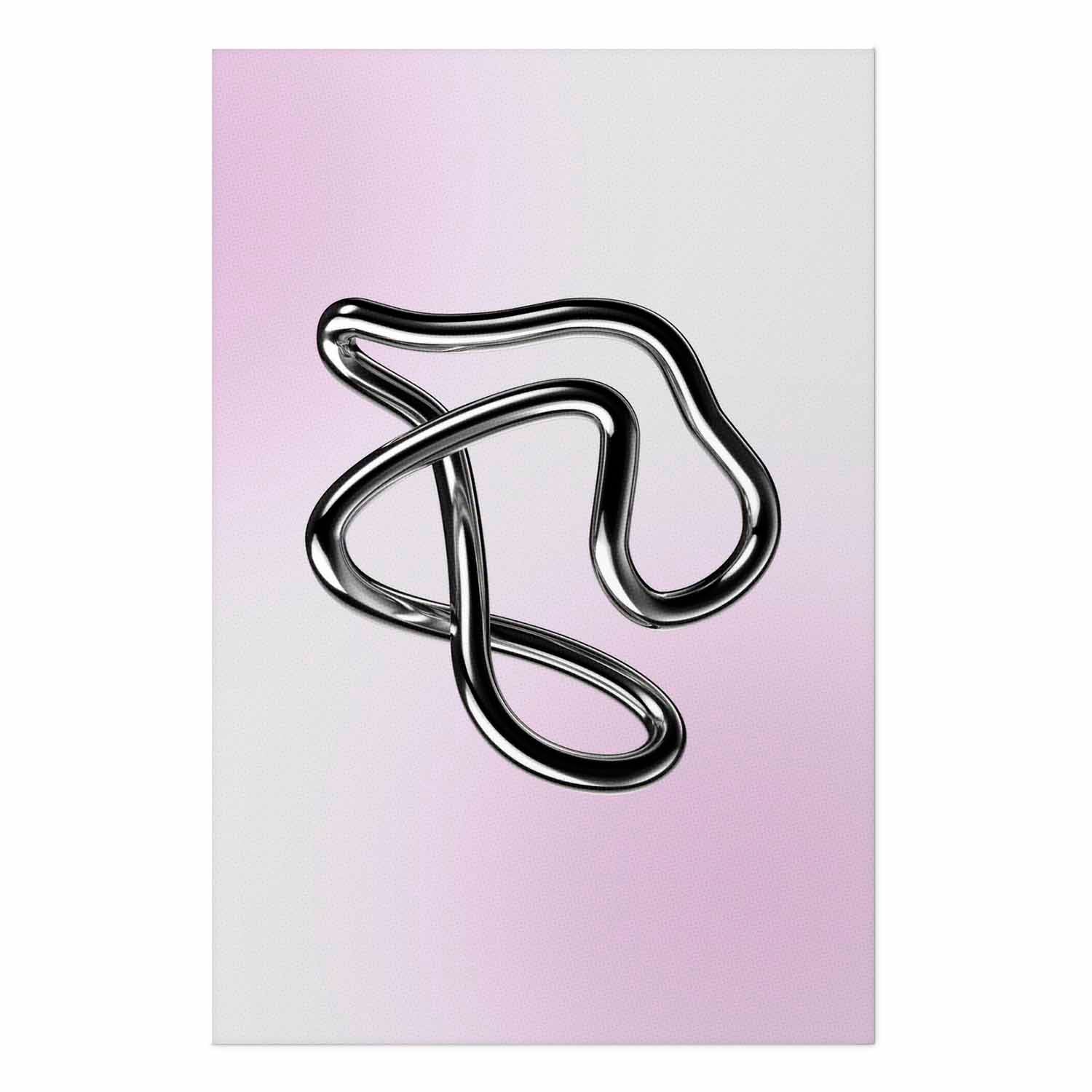 Silver Metallic Fluid Figure Gradient Poster