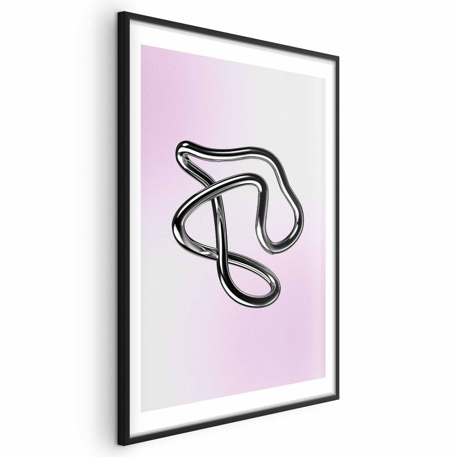 Silver Metallic Fluid Figure Gradient Poster