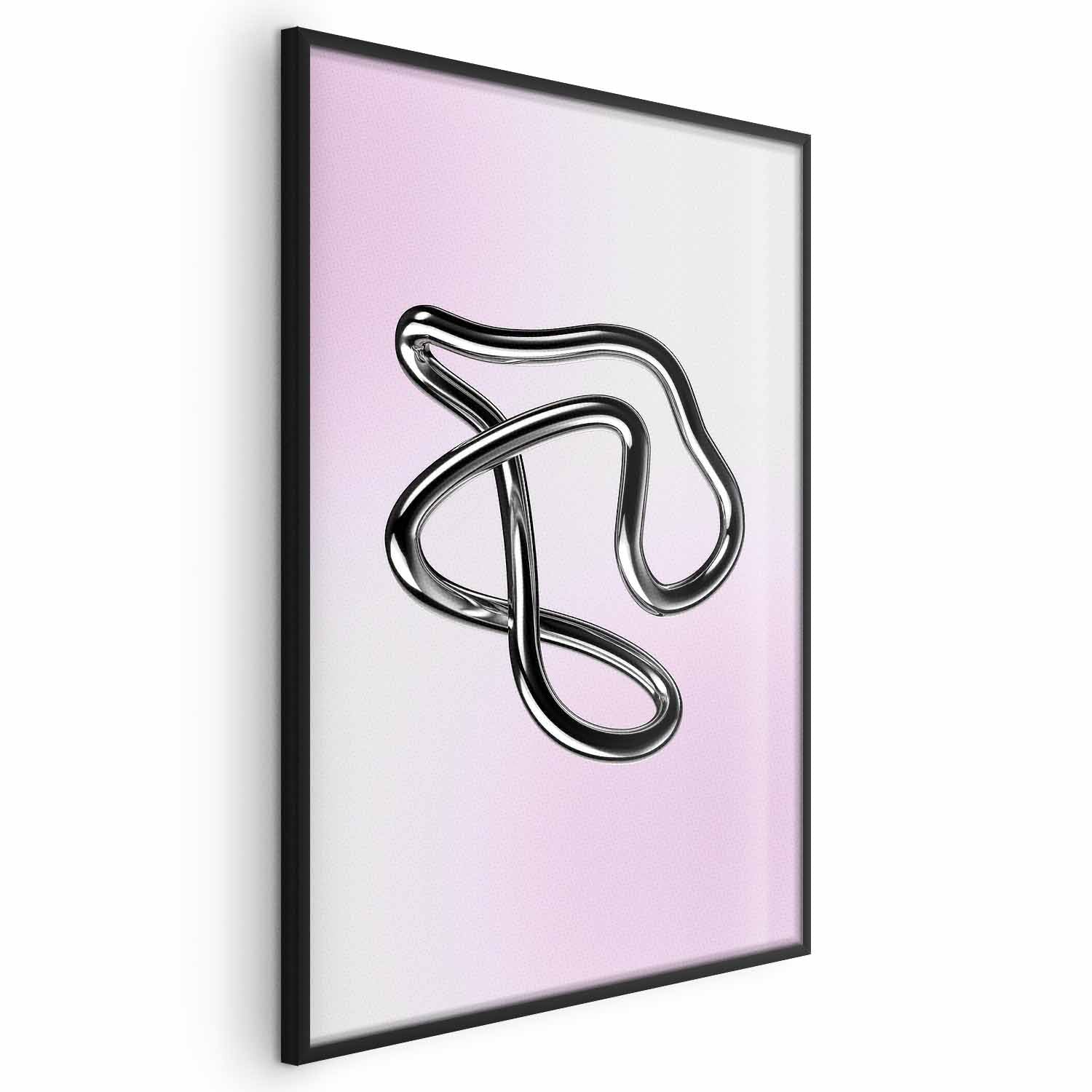 Silver Metallic Fluid Figure Gradient Poster