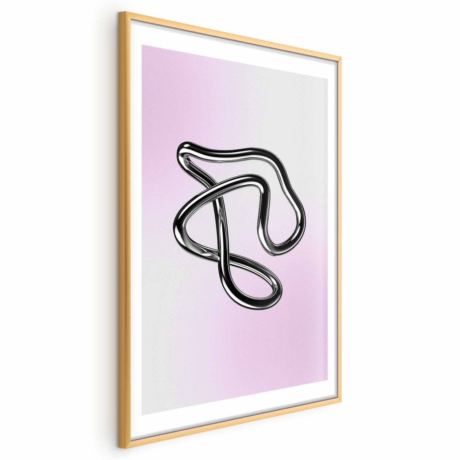 Silver Metallic Fluid Figure Gradient Poster