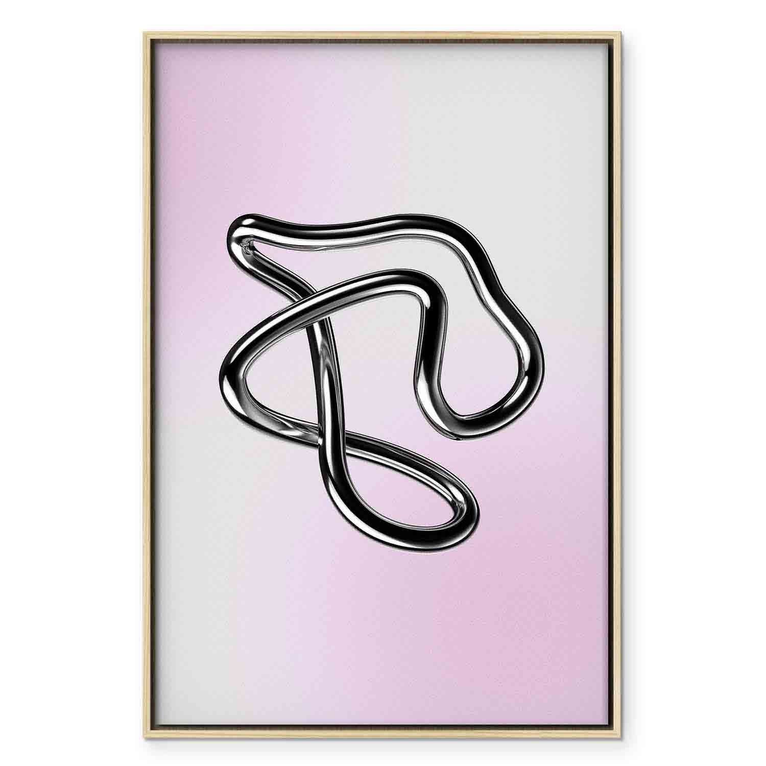 Silver Fluid Metallic Figure Abstract Canvas Print