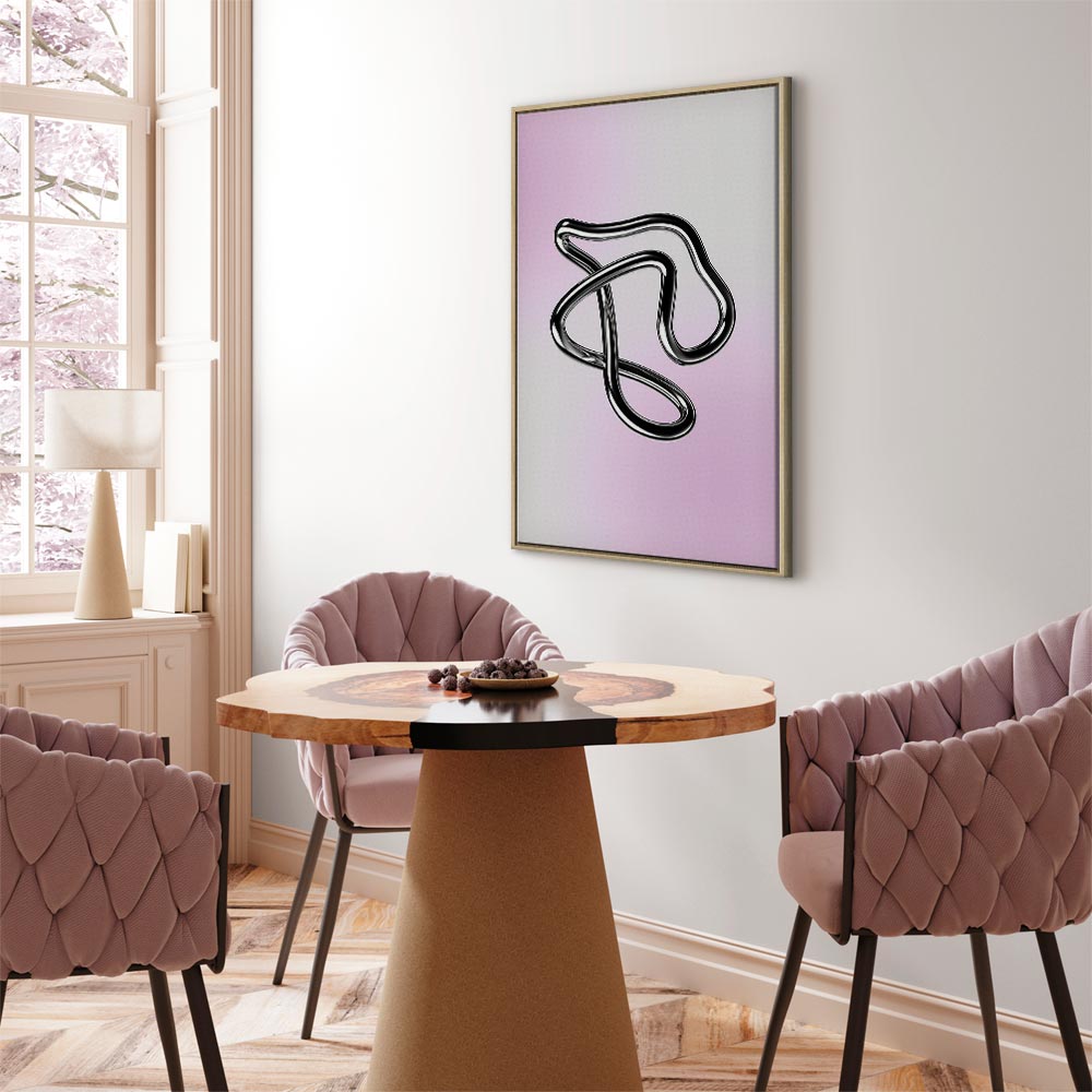 Faszinierender Leinwanddruck mit fließendem Metallic-Design