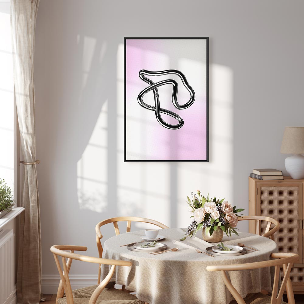 Faszinierender Leinwanddruck mit fließendem Metallic-Design