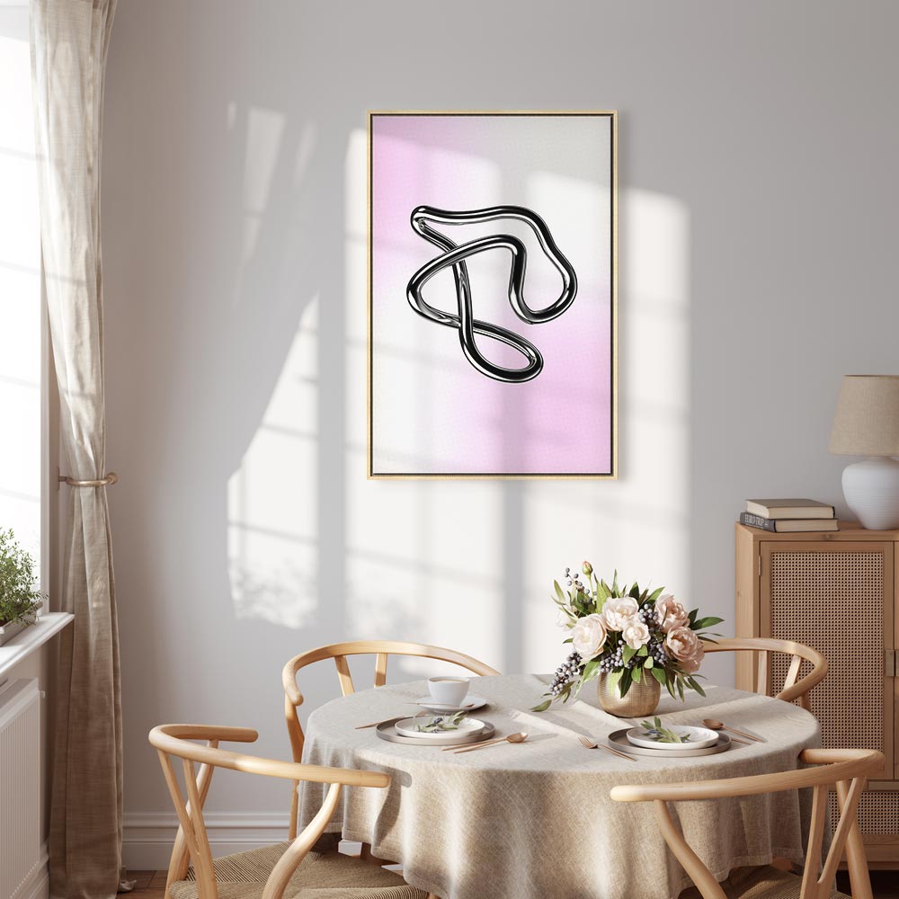 Faszinierender Leinwanddruck mit fließendem Metallic-Design