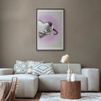 Cosmic Silver Heart Purple Background Poster