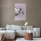 Cosmic Silver Heart Purple Background Poster