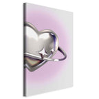 Cosmic Heart Canvas Print with Purple Background