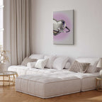 Cosmic Silver Heart Purple Abstract Canvas Print