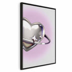 Cosmic Heart Canvas Print with Purple Background