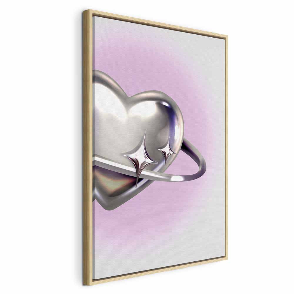 Cosmic Heart Canvas Print with Purple Background