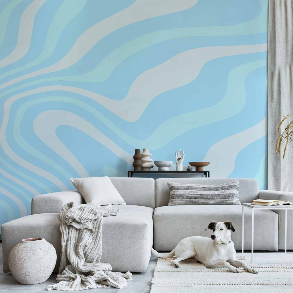 Stunning Wall Mural with Abstract Wave Design