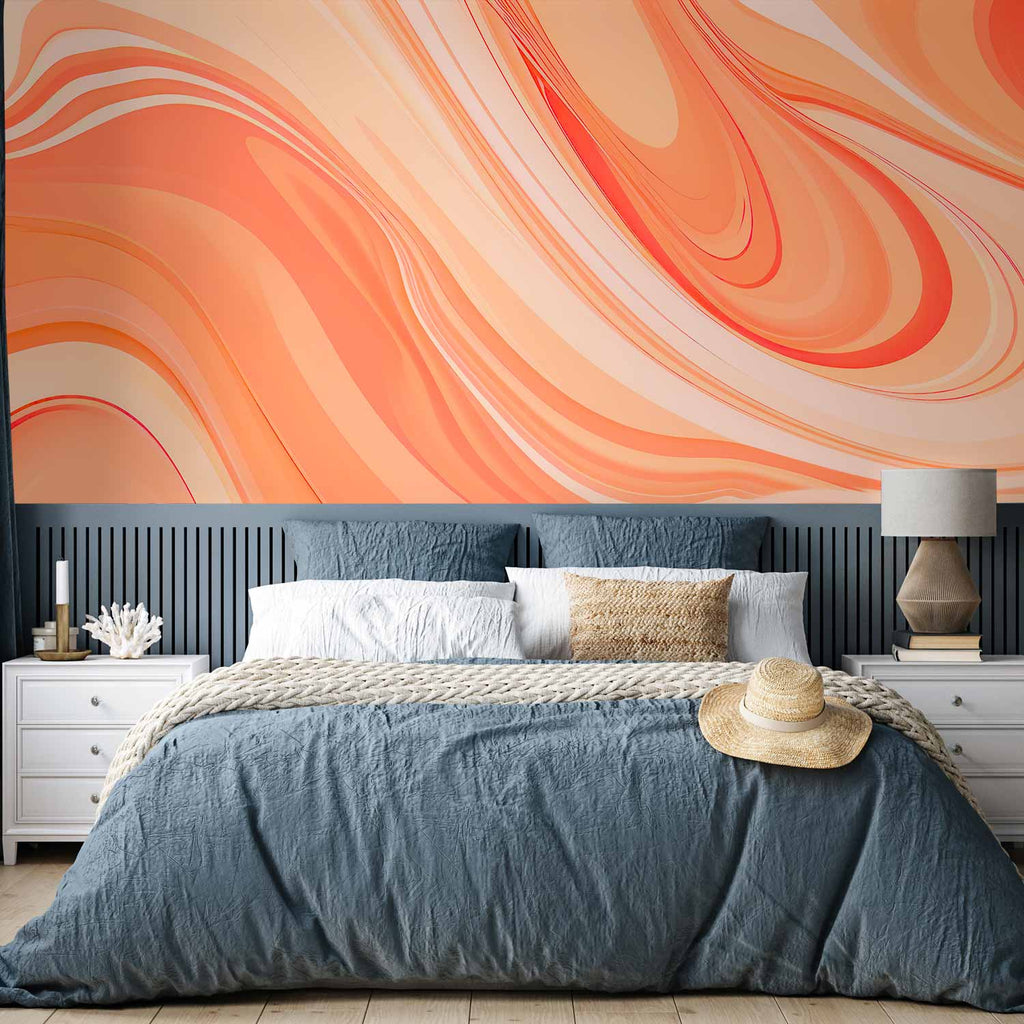 Peach Orange Abstract Gradient Wall Mural