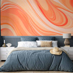 Peach Orange Abstract Gradient Wall Mural
