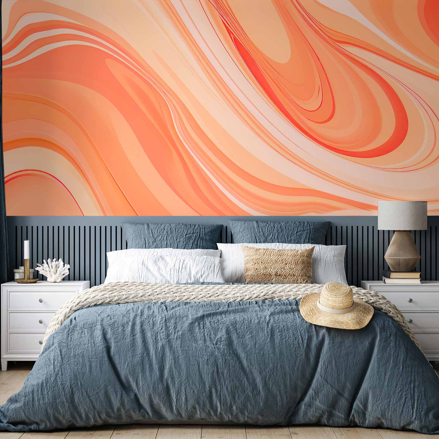 Peach Orange Abstract Gradient Wall Mural
