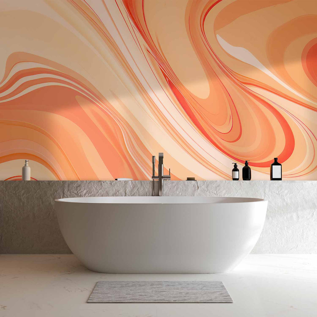 Peach Orange Abstract Gradient Wall Mural