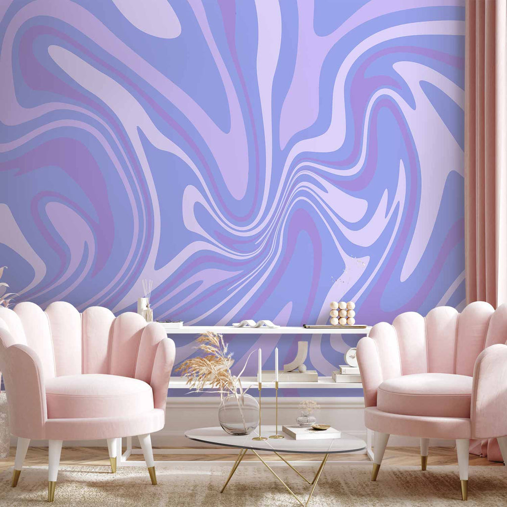 Purple Abstract Wall Mural Transforming Spaces