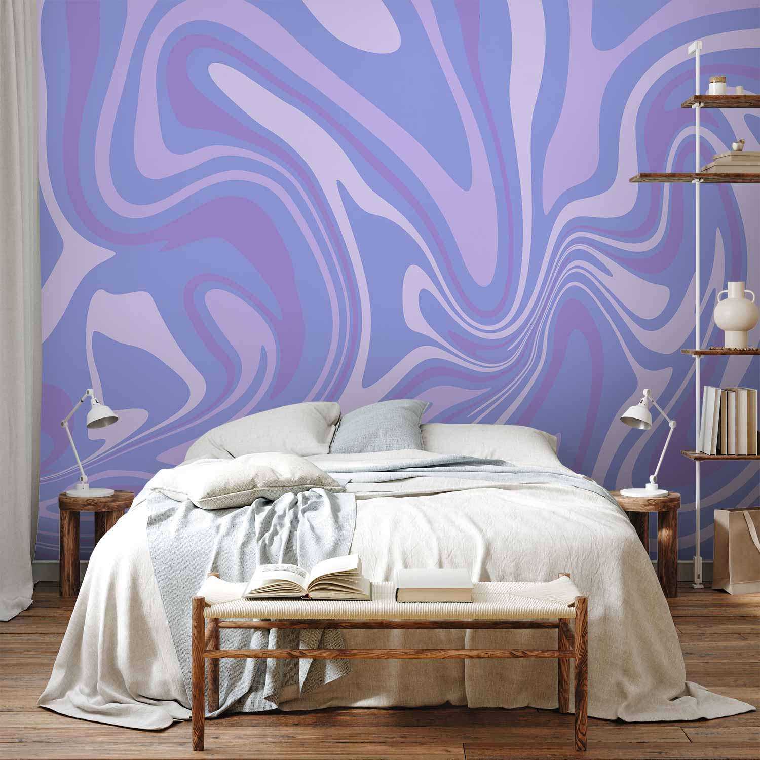 Purple Abstract Composition Wall Mural