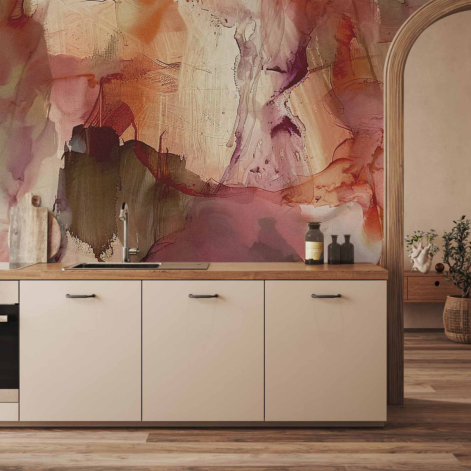 Spring Watercolor Abstract Wall Mural