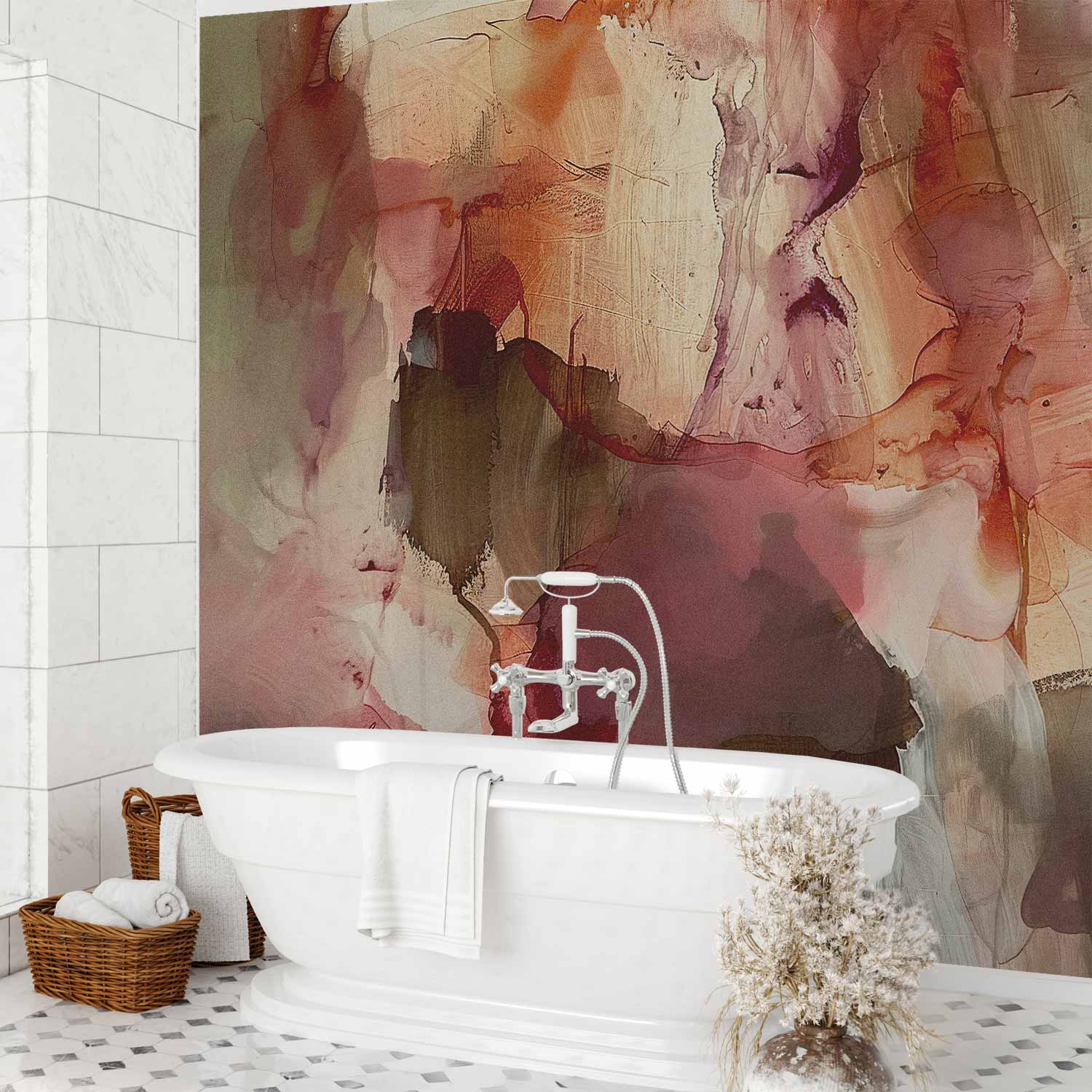 Spring Watercolor Abstract Wall Mural