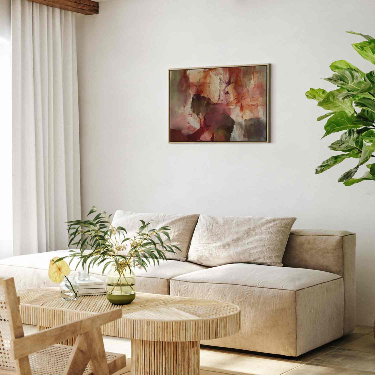 Abstract Spring Watercolor Composition Canvas Print