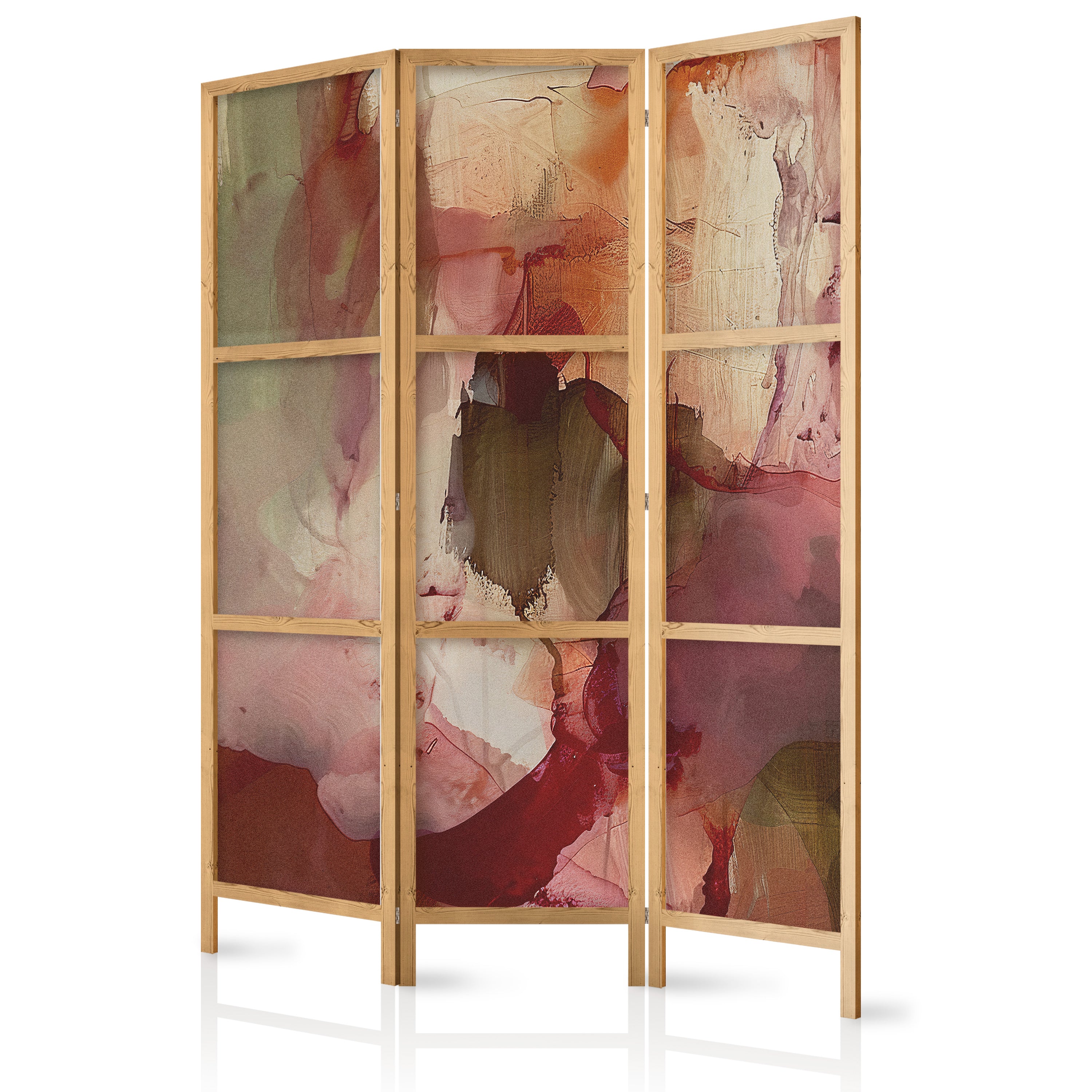 Japanese Room Divider with Rose Abstraction