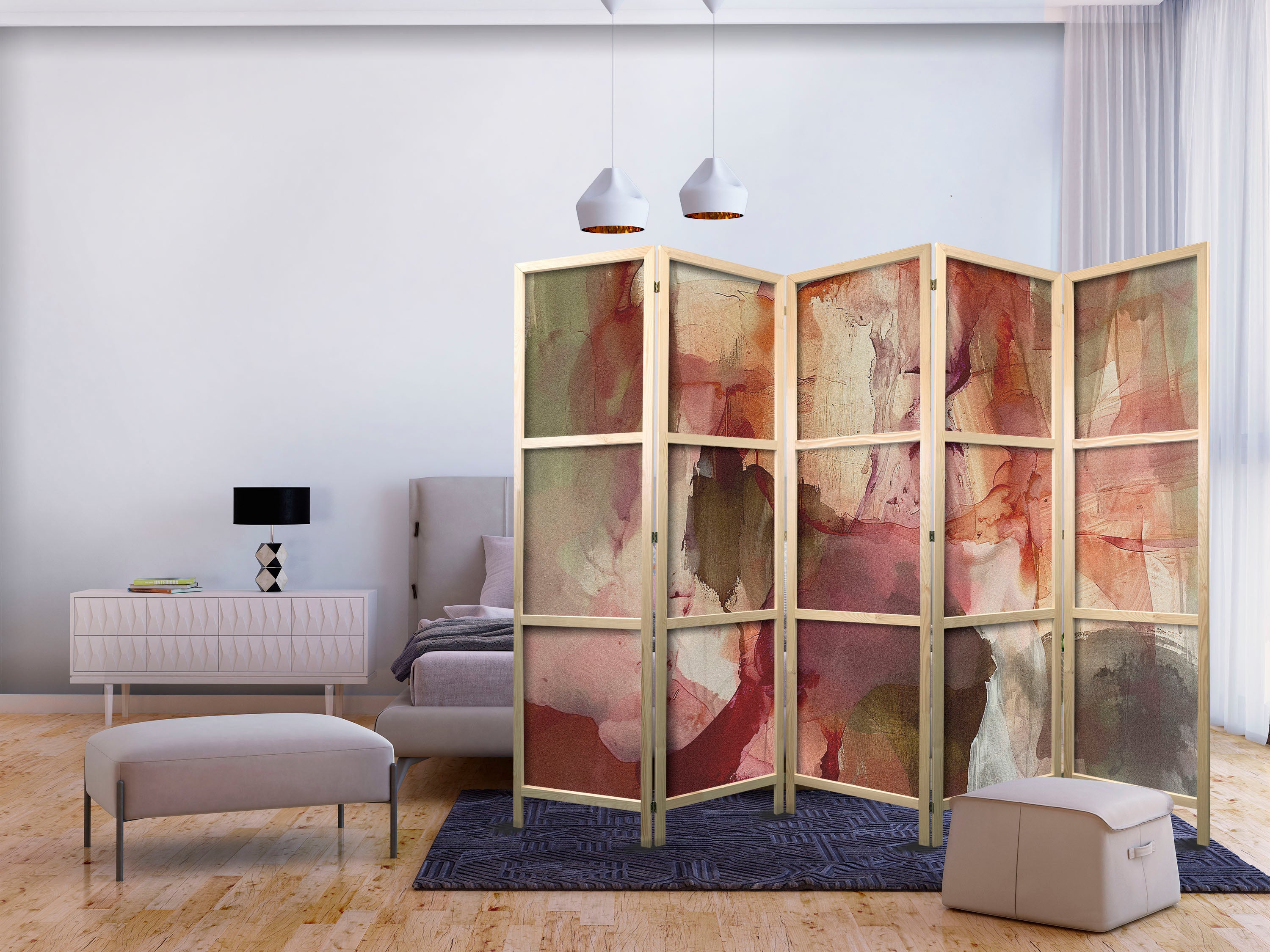 Japanese Room Divider with Beautiful Abstract Design
