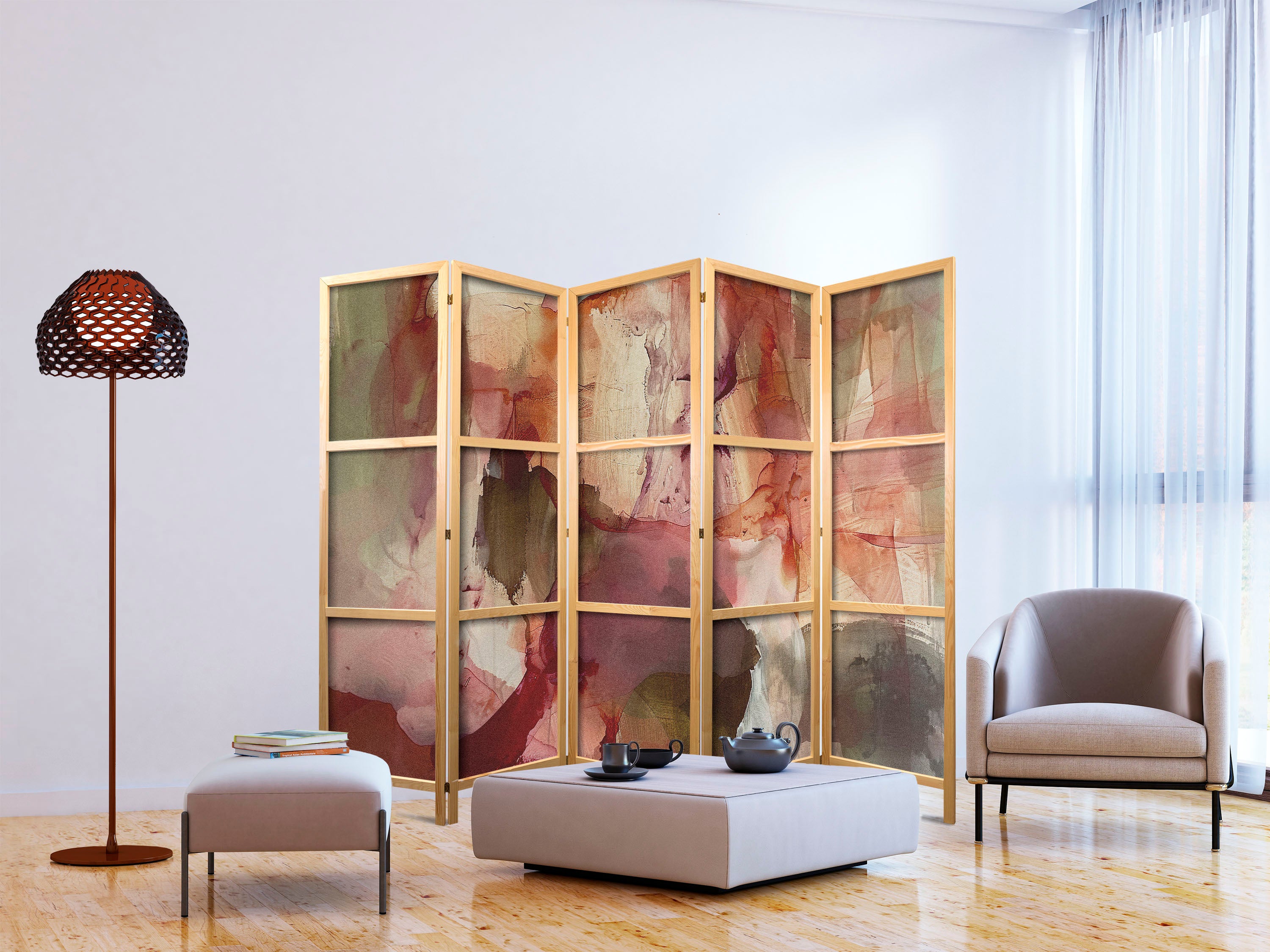 Japanese Room Divider with Beautiful Abstract Design