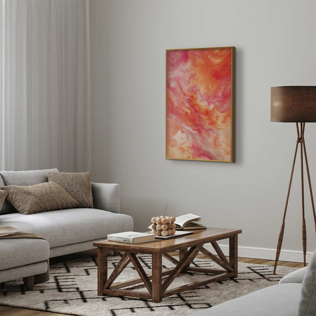 Fiery Abstract Shapes Multicolor Posters