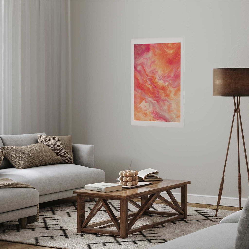 Fiery Abstract Shapes Multicolor Posters