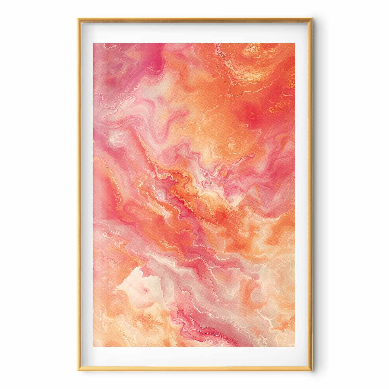 Fiery Abstract Shapes Multicolor Posters