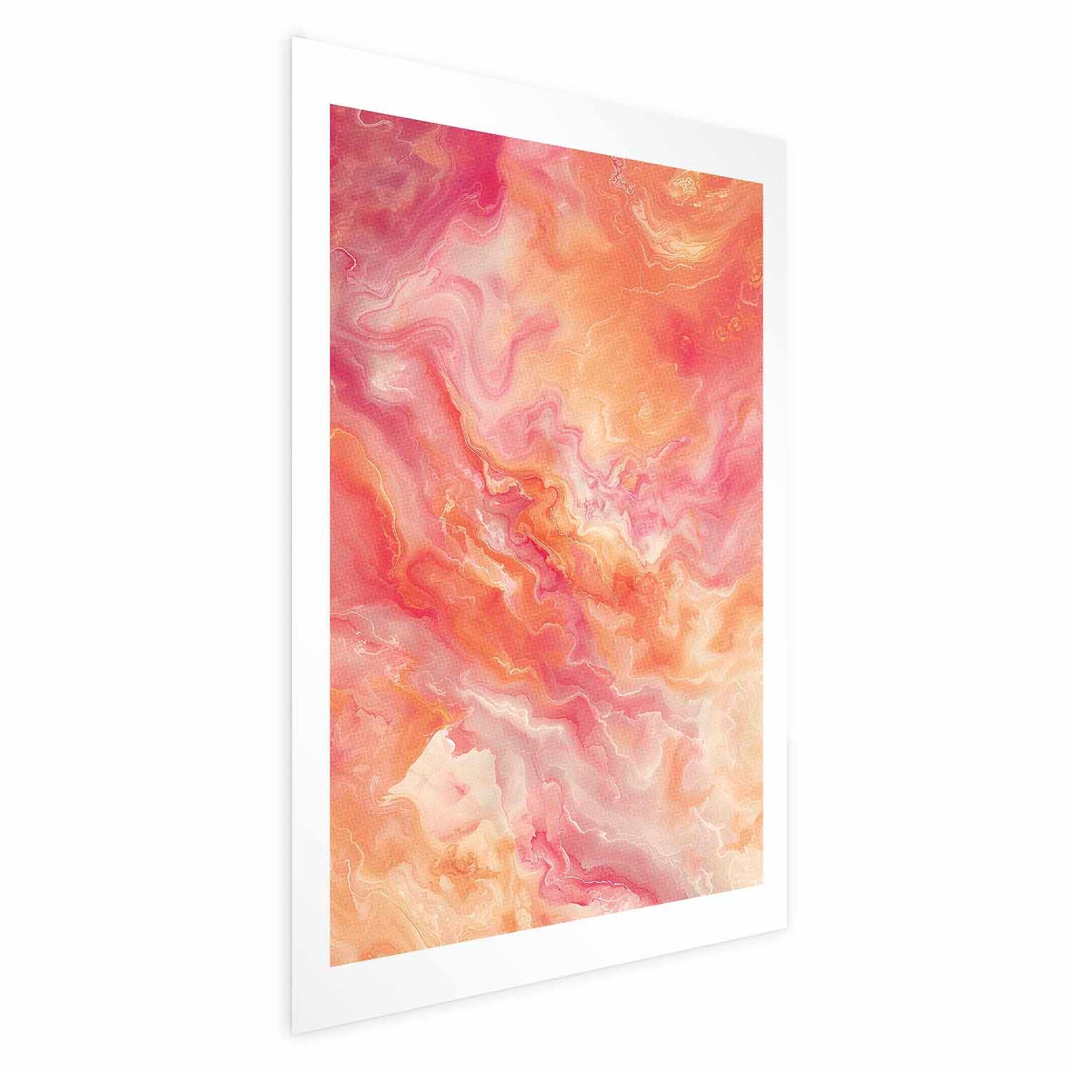 Fiery Abstract Shapes Multicolor Posters